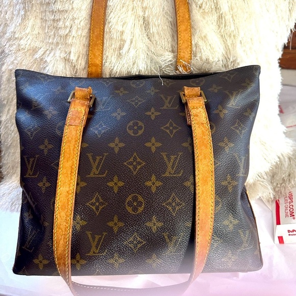 Louis Vuitton Cabas Piano Monogram Canvas Leather Shoulder Bag Authentic DU0072 - Picture 1 of 11